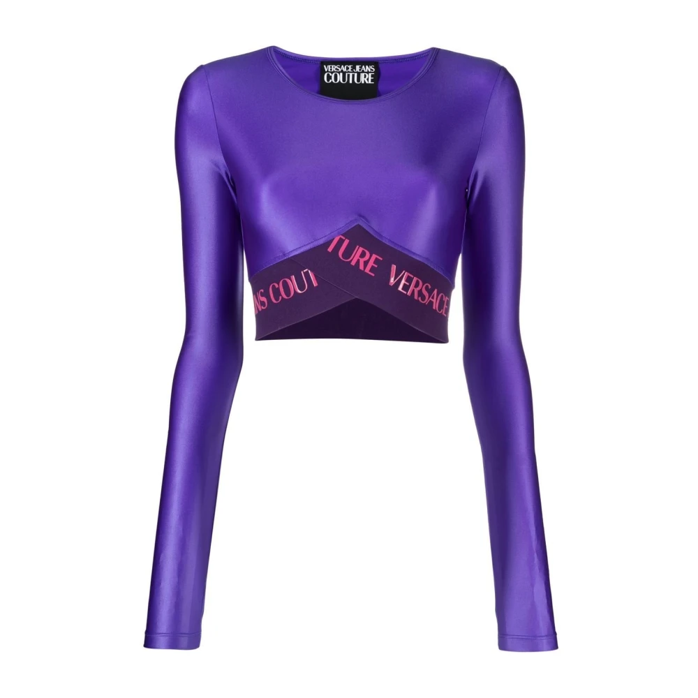 Versace Jeans Couture Luxe Paarse Top Ss23 Purple Dames