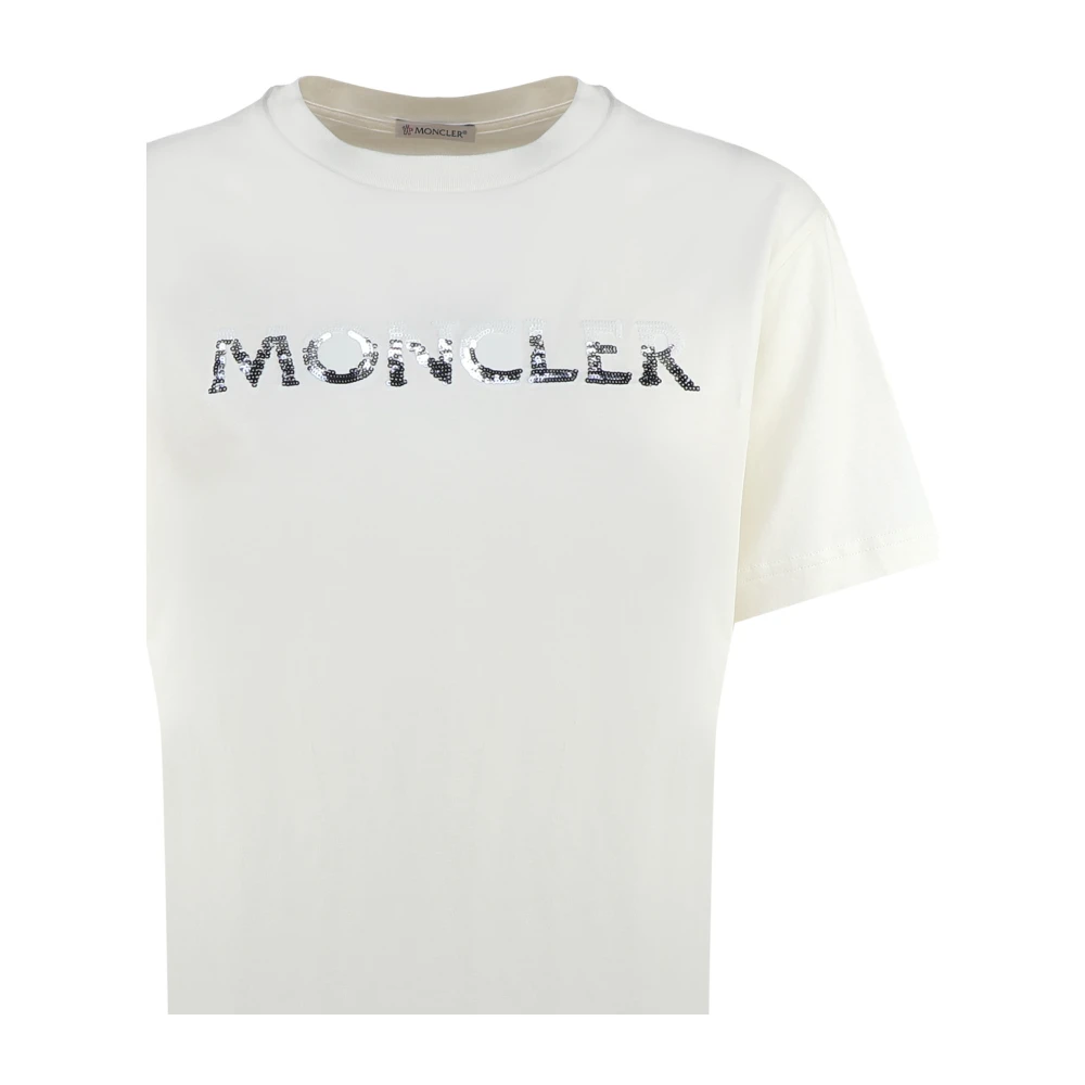 Moncler Witte Katoenen T-shirts en Polos White Dames