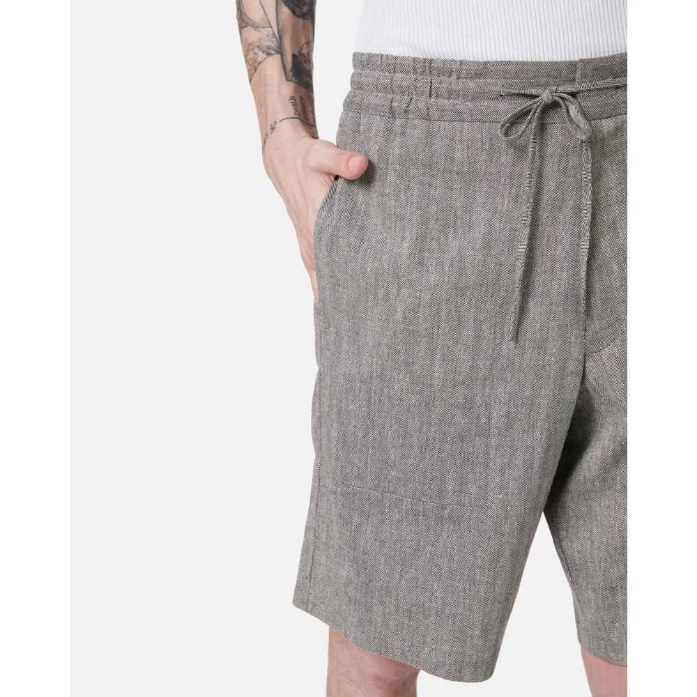 Iceberg Bermuda regular fit in wit en zwart visgraatstof Gray Heren
