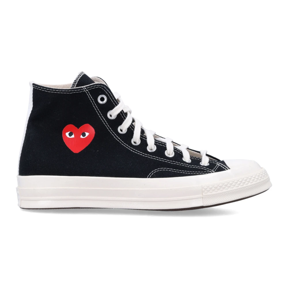 Comme des Garçons Play Svart Heart Hi Top Sneakers Black, Herr