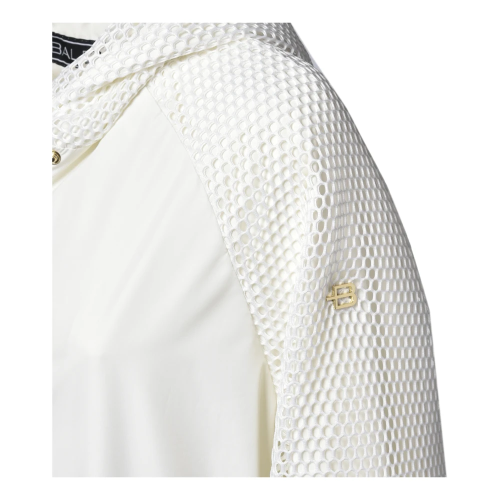 Baldinini Parka in white fabric and mesh White Dames