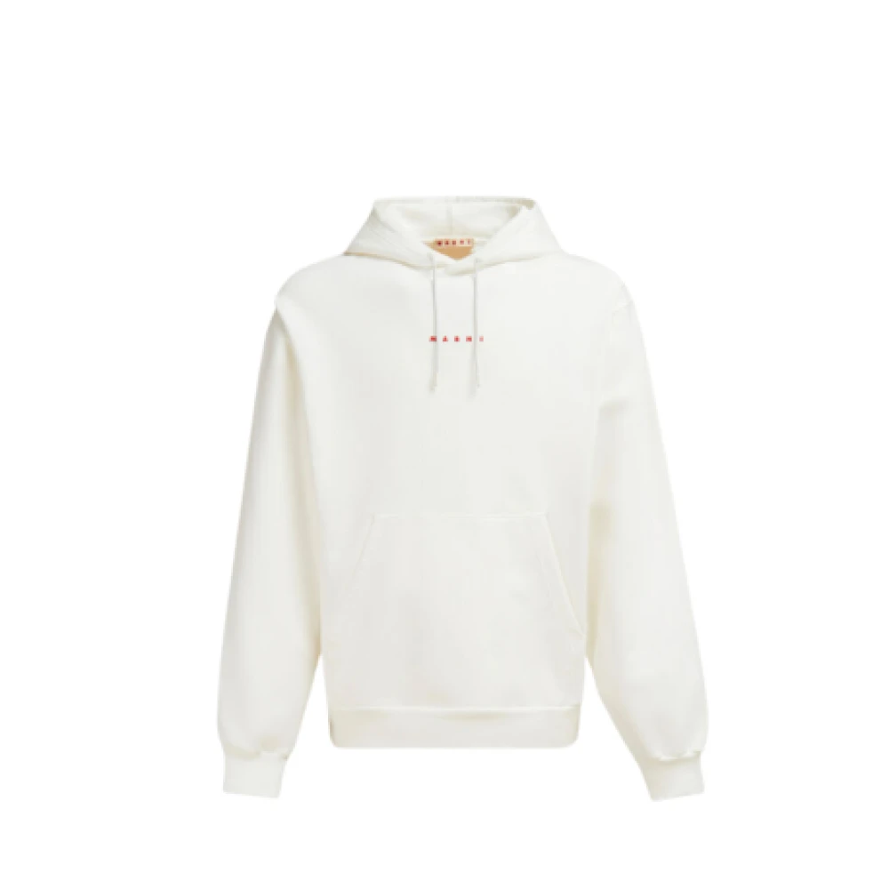 Marni Men's White Cotton Hooded Sweatshirt - Hoodies - Xl - Sweatshirts & Hoodies