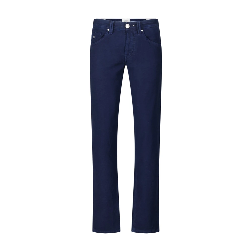 Tramarossa Slim Fit Broek met knopen Allover Patroon Blue Heren