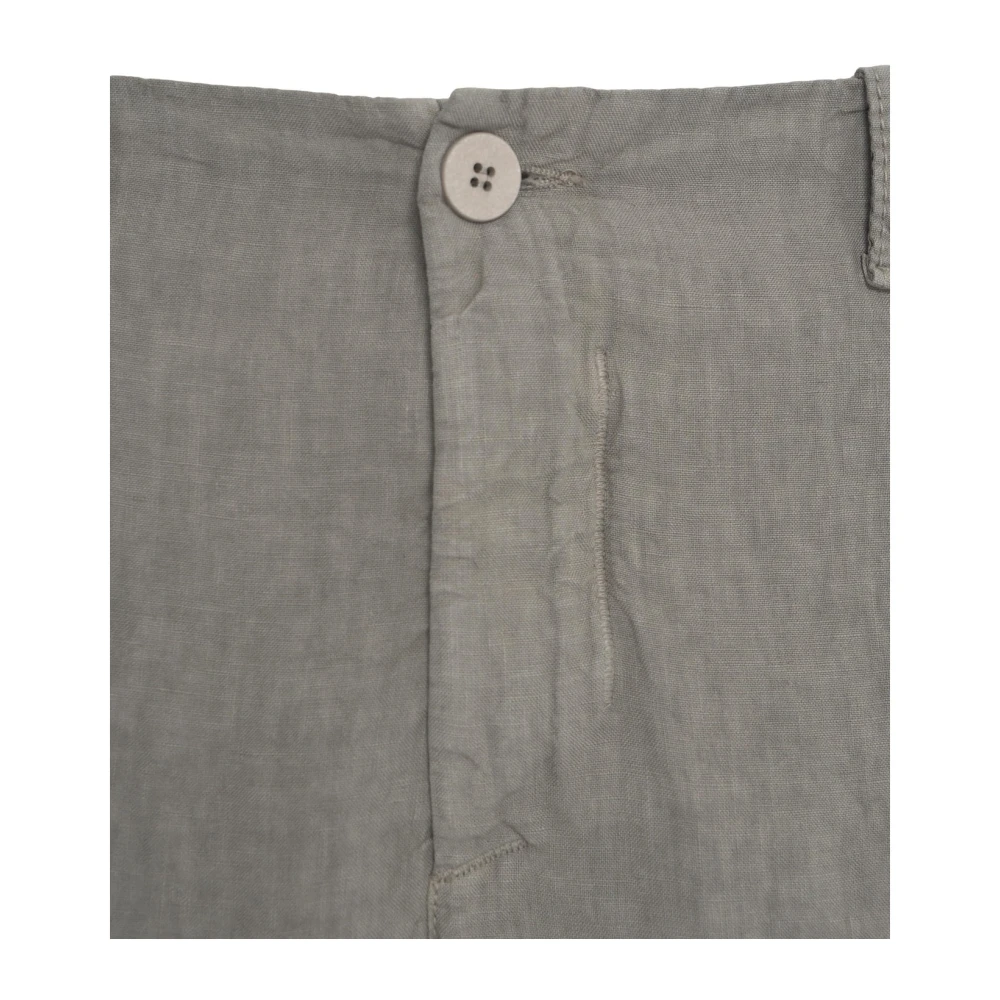 Transit Wijde Linnen Broek Grijs Gray Heren