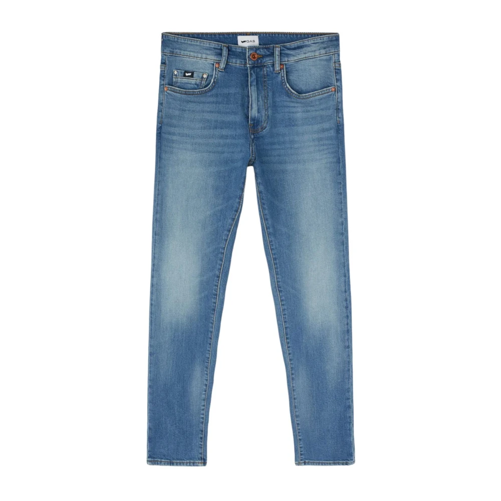 GAS Slim-fit Denim Broek Blue Heren