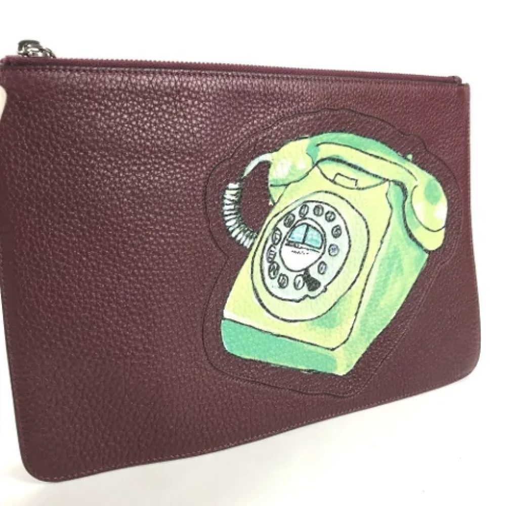 Fendi Vintage Pre-owned Leather clutches Brown Dames