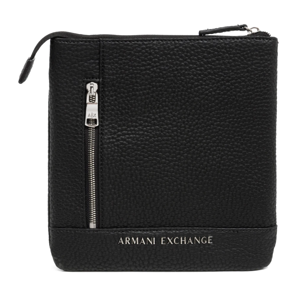 Armani Exchange Men's Black Stylish Crossbody Bag With Zip Closure