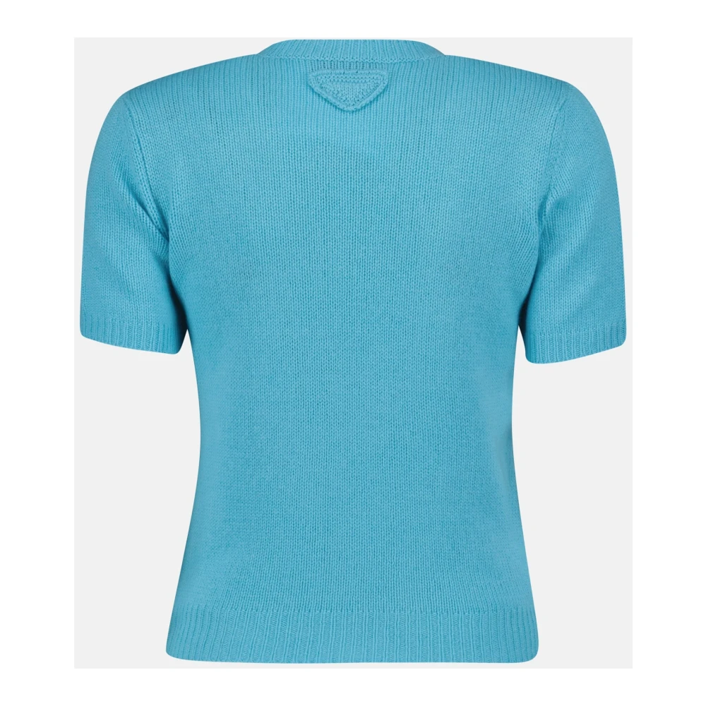Prada Blauwe korte mouw trui Blue Dames