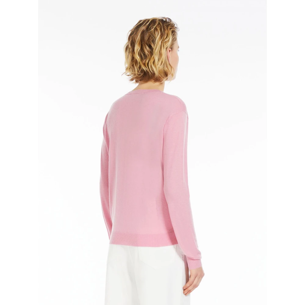 Max Mara Round-neck Knitwear Pink Dames
