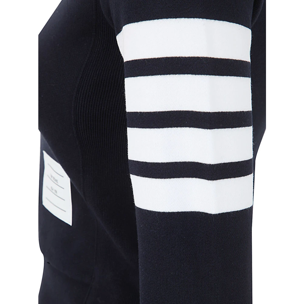 Thom Browne Klassieke Loopback Sweatshirt met Engineered 4 Bar Blue Dames