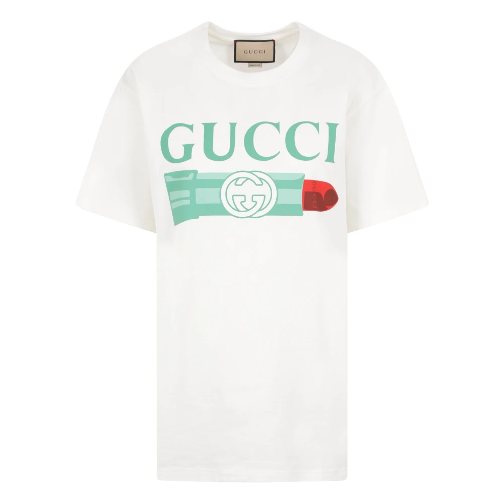 Gucci Grafisch Logo Oversize T-shirt White Dames