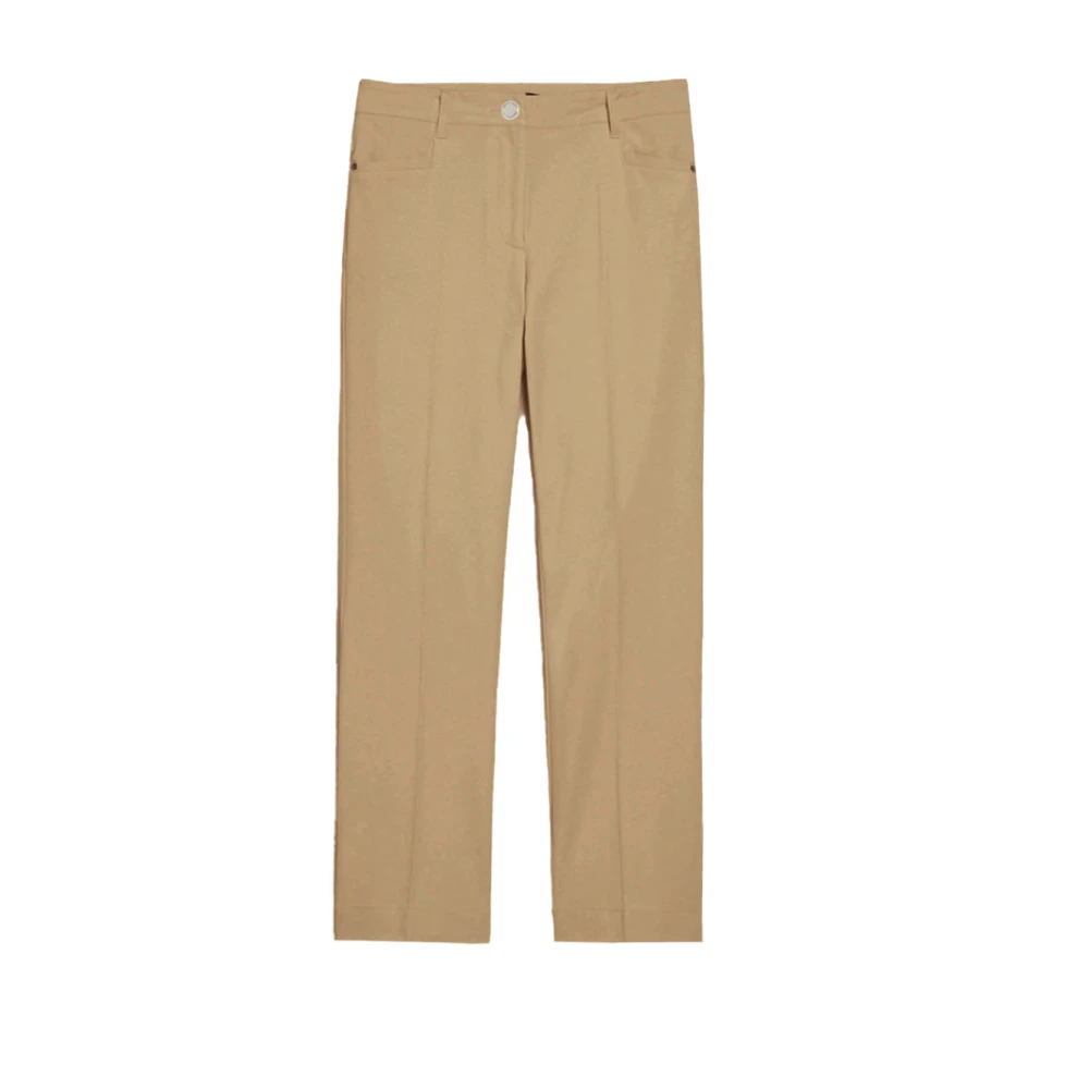 Pennyblack Katoenen broek met rechte pijpen Beige Dames