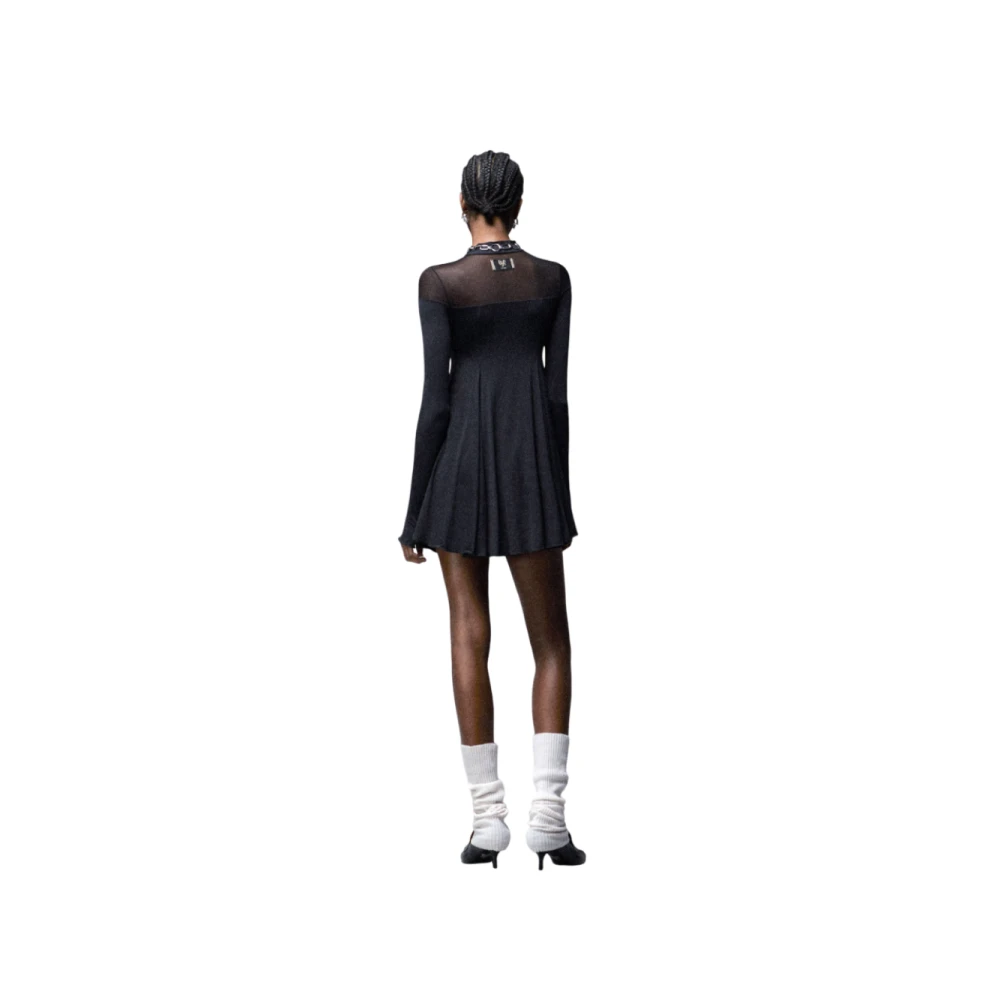 Aniye By Zwarte Mini Jurk met Wijd Uitlopende Rok Black Dames
