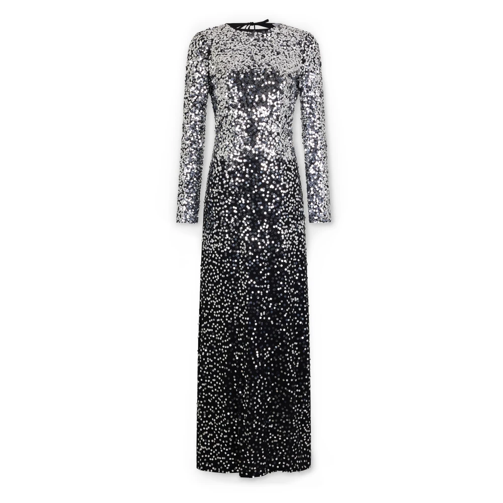 Rabanne Women's Black Sequin Long Jersey Dress