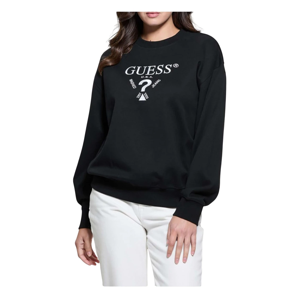 Guess Roberta Sweatshirt met decoratieve logoprint Black Dames