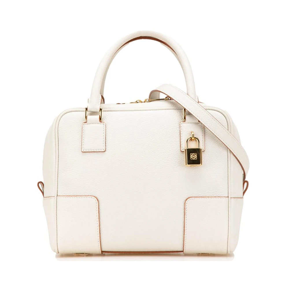 Loewe Pre-Owned Women's White Pre-Owned Puzzle Small Leather Satchel