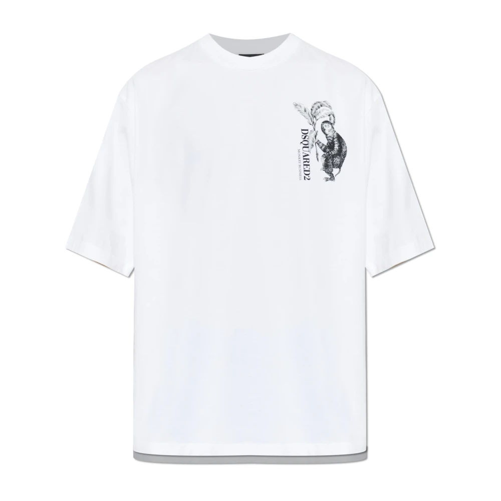 Dsquared2 Men's White Logo T-Shirt - T-Shirts - Xl - Tops