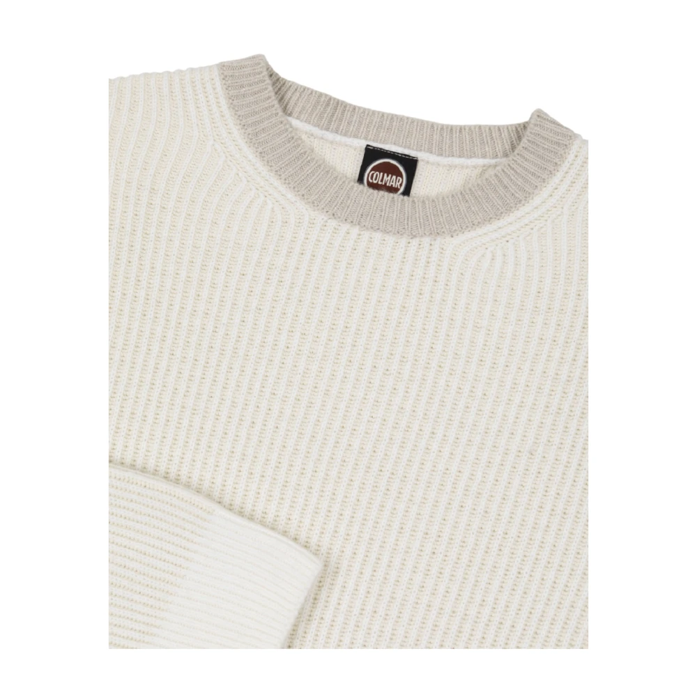 Colmar Witte Wol Kasjmier Ronde Hals Sweater White Heren