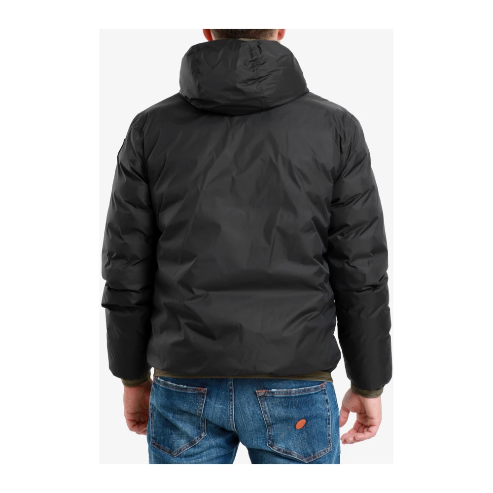 Blauer Omkeerbare donsjas met vaste capuchon Black Heren