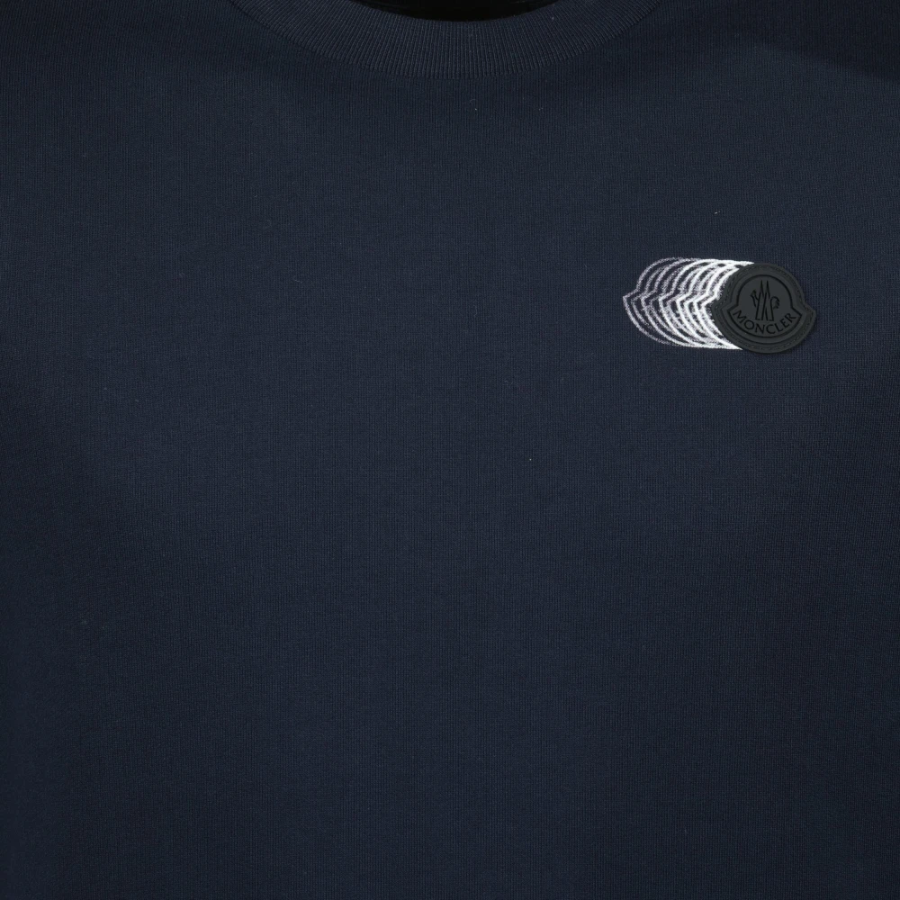 Moncler Vervaagde Logo Sweater Lente-Zomer 2025 Blue Heren