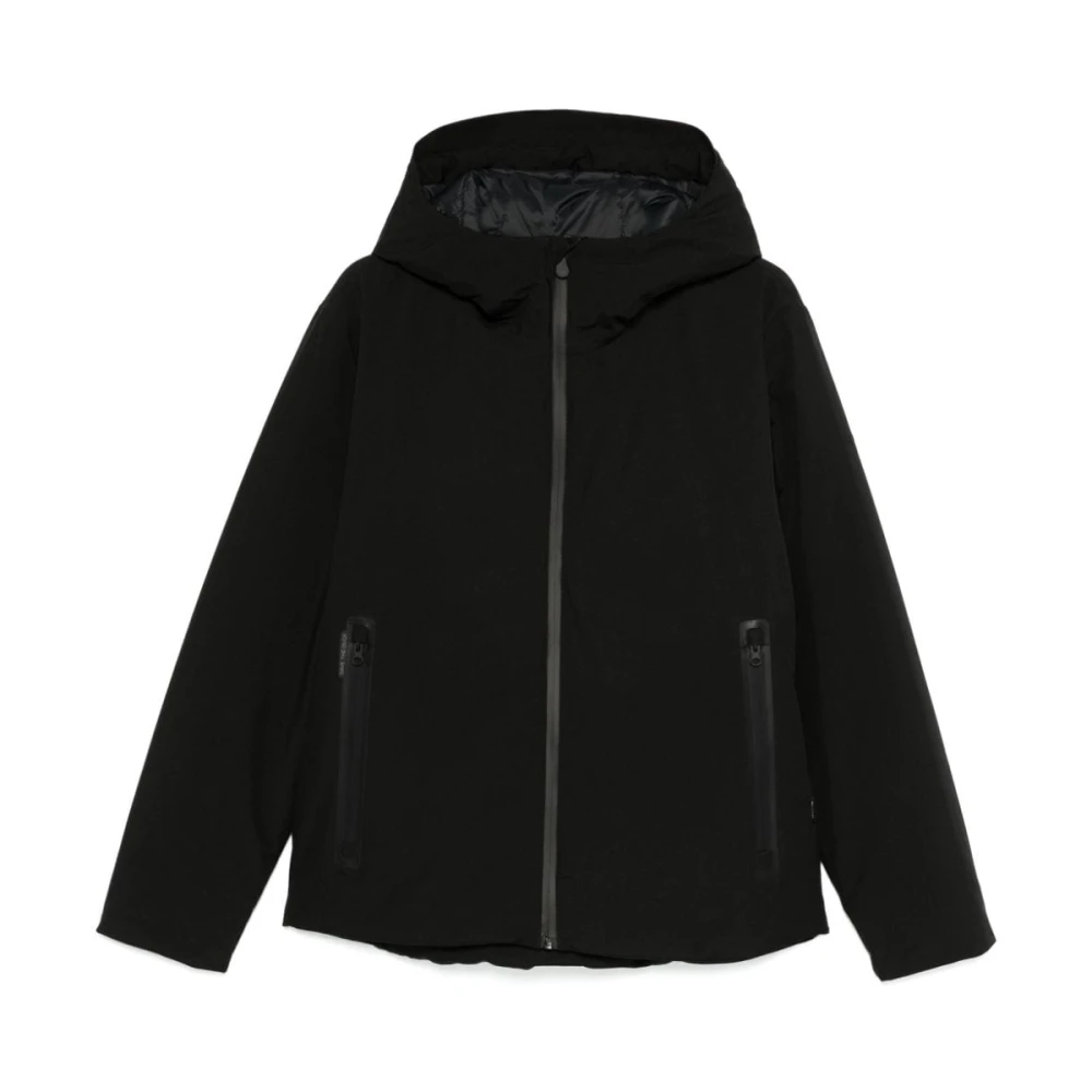 Save The Duck Zwarte Gewatteerde Hoodie Jas Black Heren