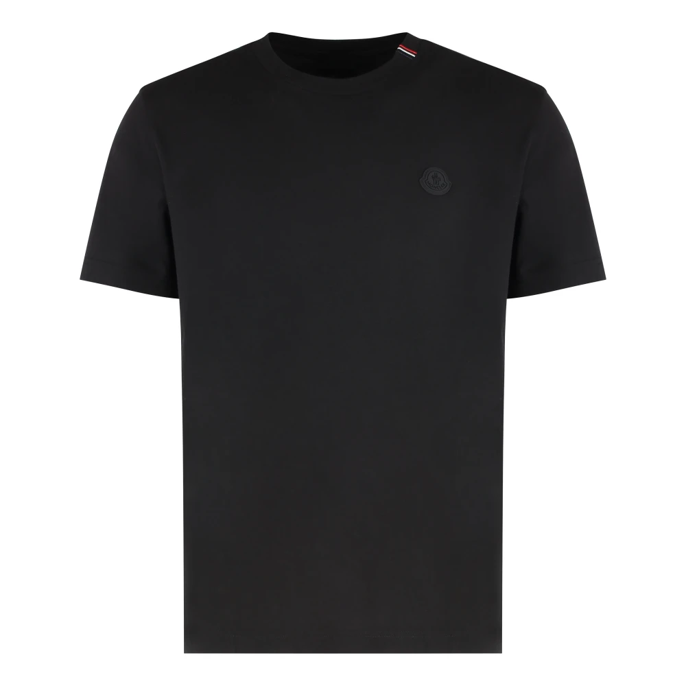 Moncler , T-Shirts, Male, Black, L, Short-Sleeve T-Shirt