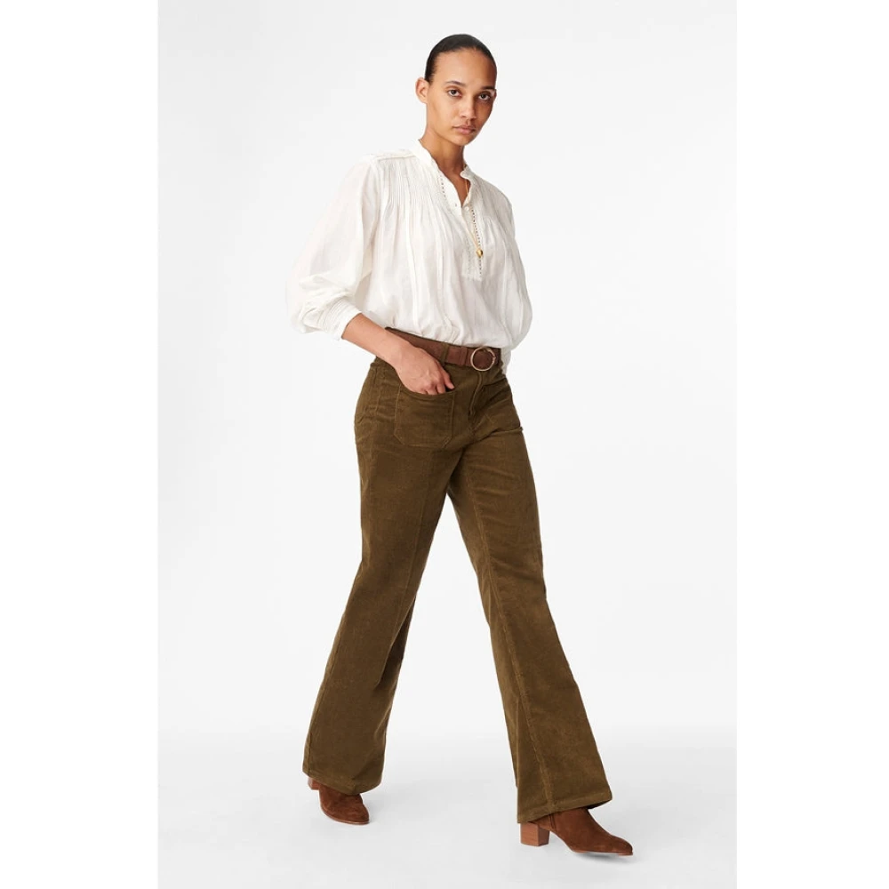 Vanessa Bruno Corduroy Bootcut Broek Brown Dames