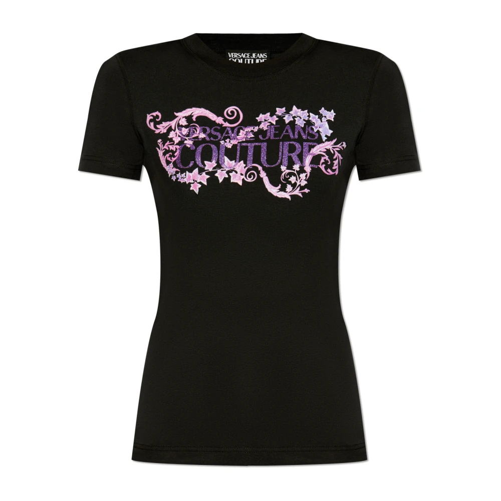 Versace Jeans Couture T-shirt med tryck Black, Dam