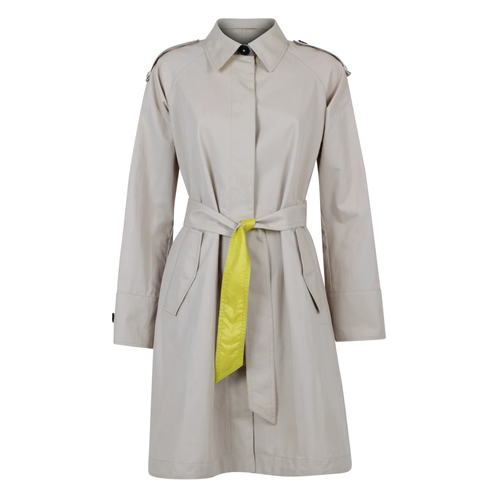 Blonde No.8 Trenchcoat met ceintuur en contrastkraag Beige Dames