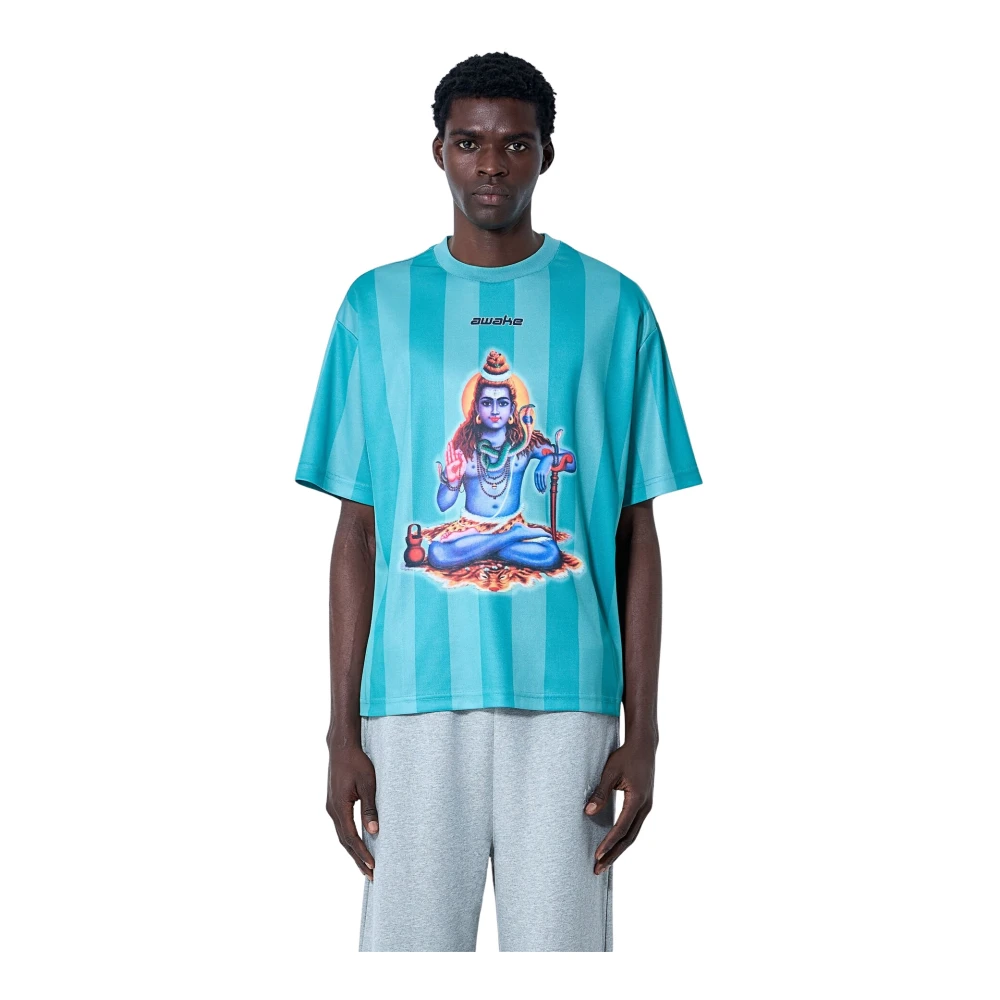 Awake Ny Men's Cotton Jersey Logo Motif T-Shirt