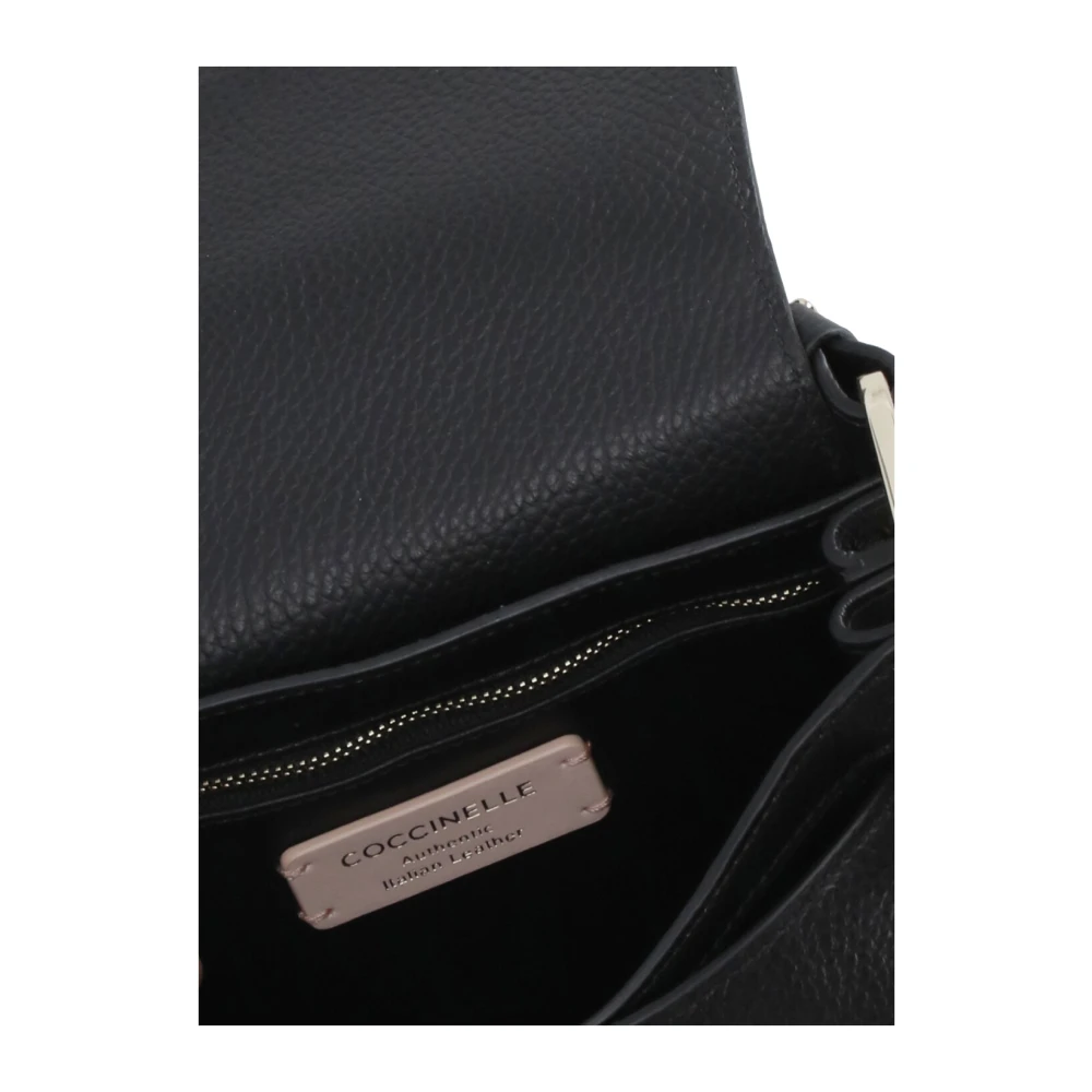 Coccinelle Zwarte Leren Handtas Vrouw Black Dames