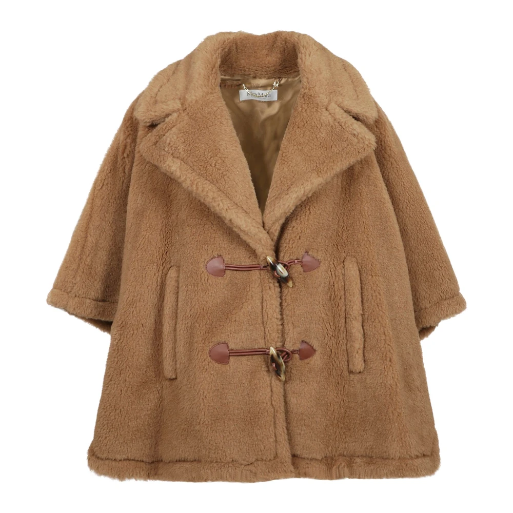 Max Mara Stijlvolle Cape Wrap Poncho Brown Dames