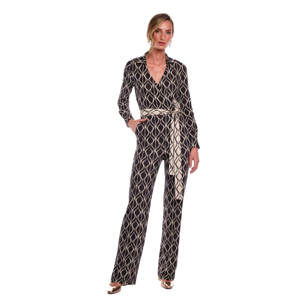 Moskada Geometriskt Tryck Jumpsuit - 44 Black, Dam