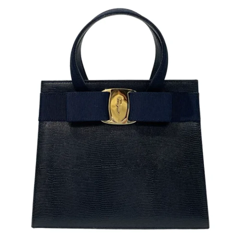 Salvatore Ferragamo Pre-owned Leather handbags Blue Dames