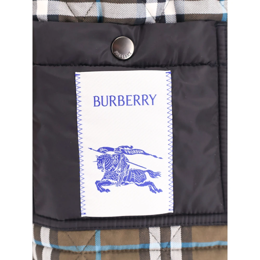 Burberry Gewatteerde Nylonjas met Fluwelen Profielen Black Dames