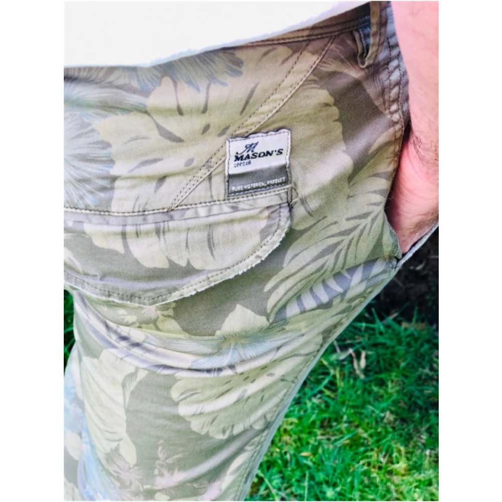 Mason's Bloemenprint Chino Broek Beige Heren