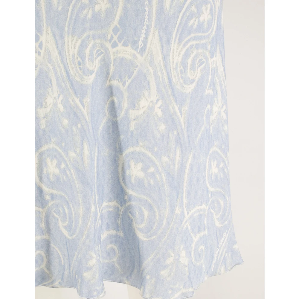 Ermanno Scervino Logo Stof Vrouwelijke Silhouet Rok Blue Dames