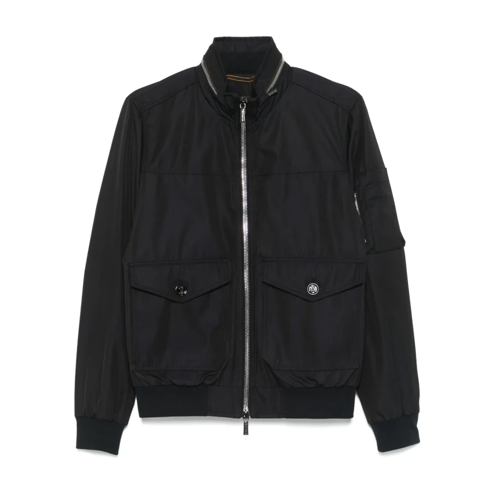 Moorer Middernachtblauwe Hoodiejas met Dubbele Rits Blue Heren