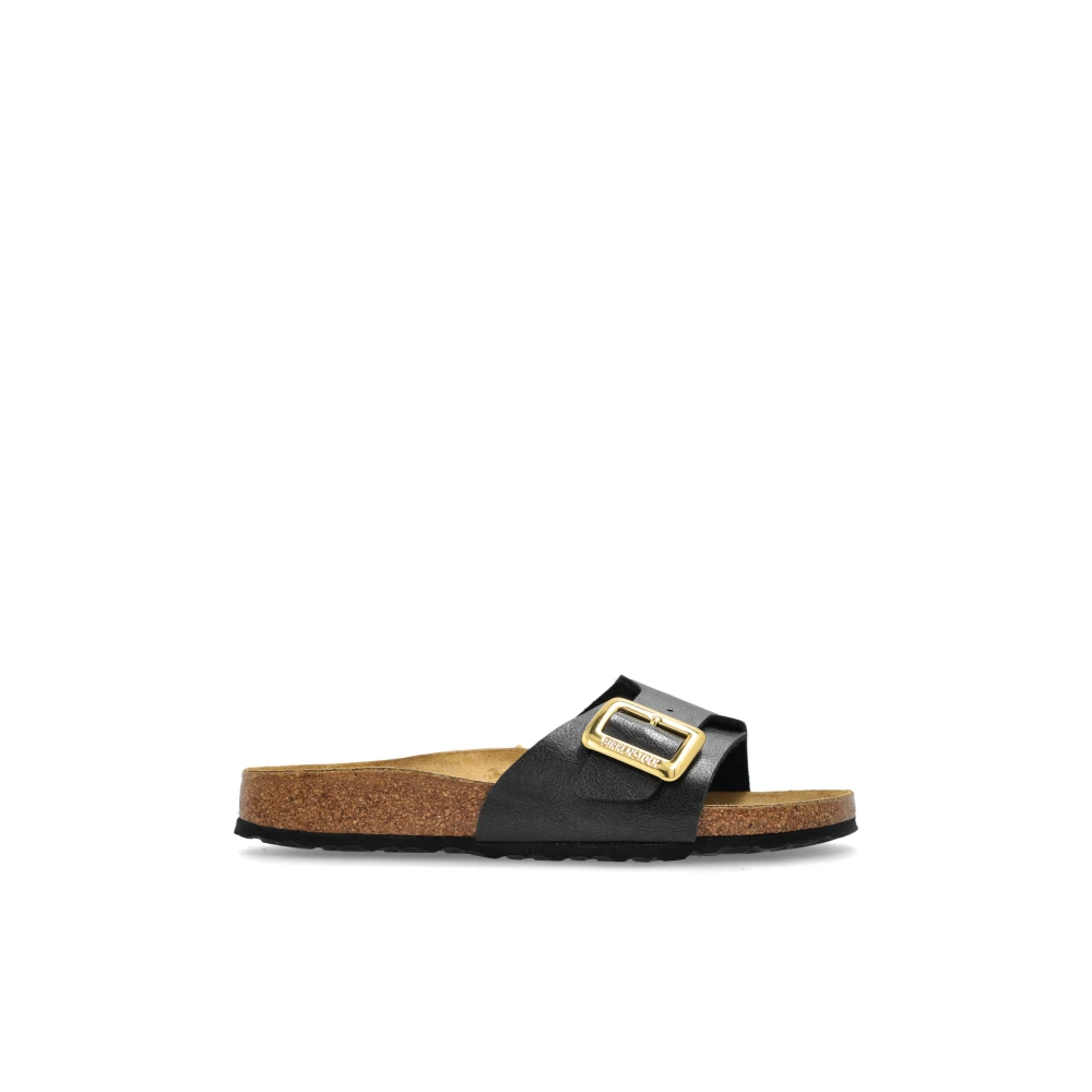 Birkenstock Women's Black Sliders, 7 Uk, Catalina Cushion Buckle Slides