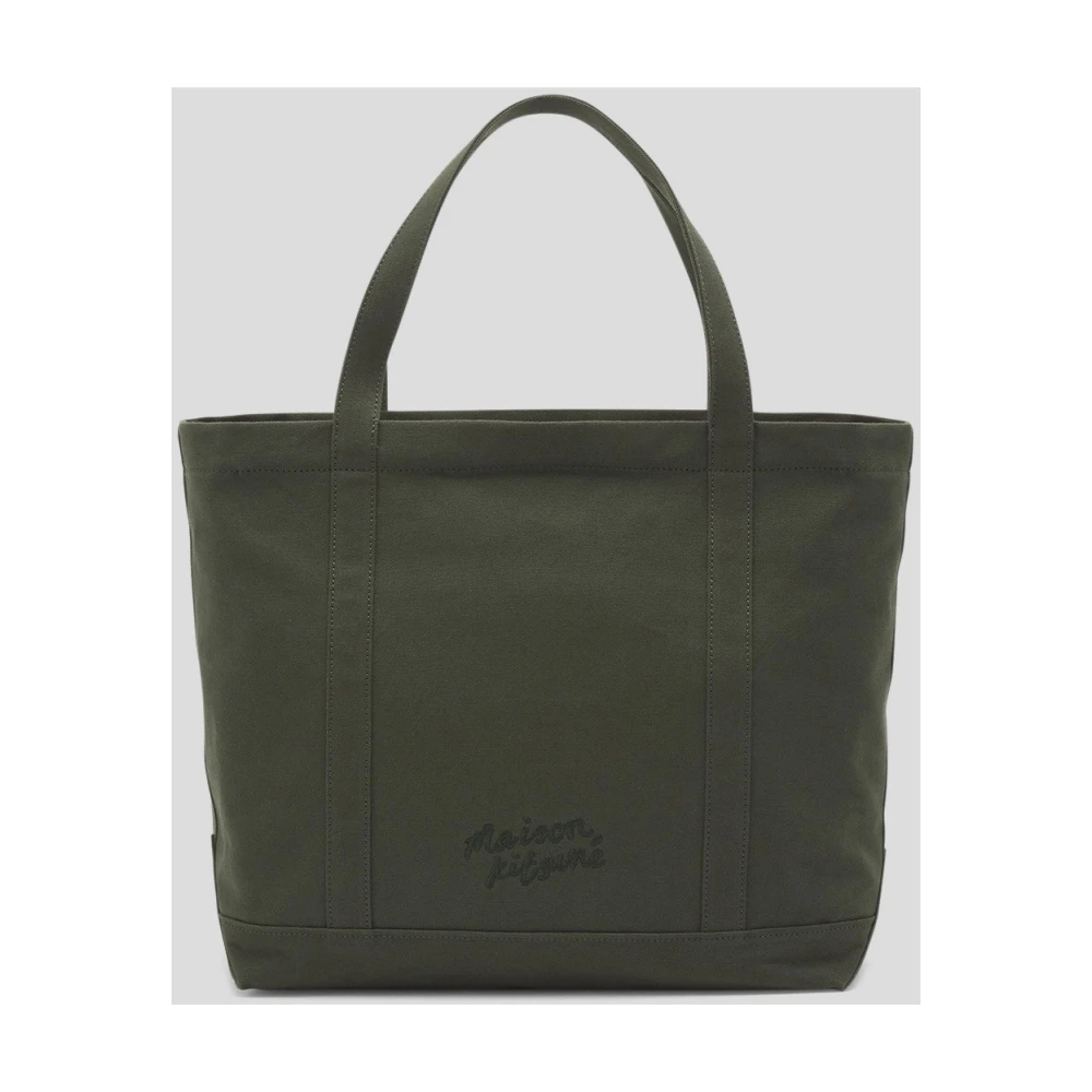 Maison Kitsuné Katoenen Winkelmand Green Dames