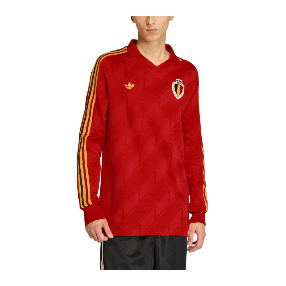 Adidas Belgium 1986 Home Shirt Red - Image 3
