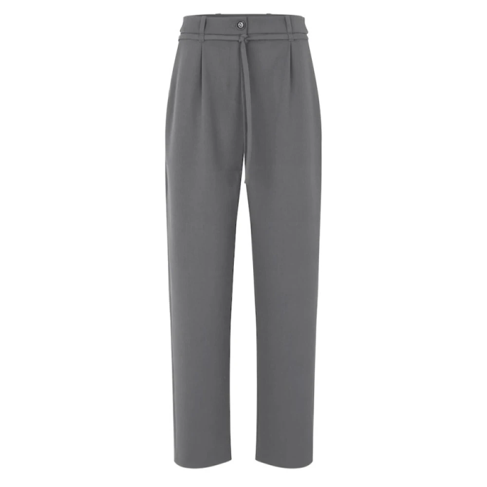 Samsøe Hoge taille wijde broek met riem Gray Dames