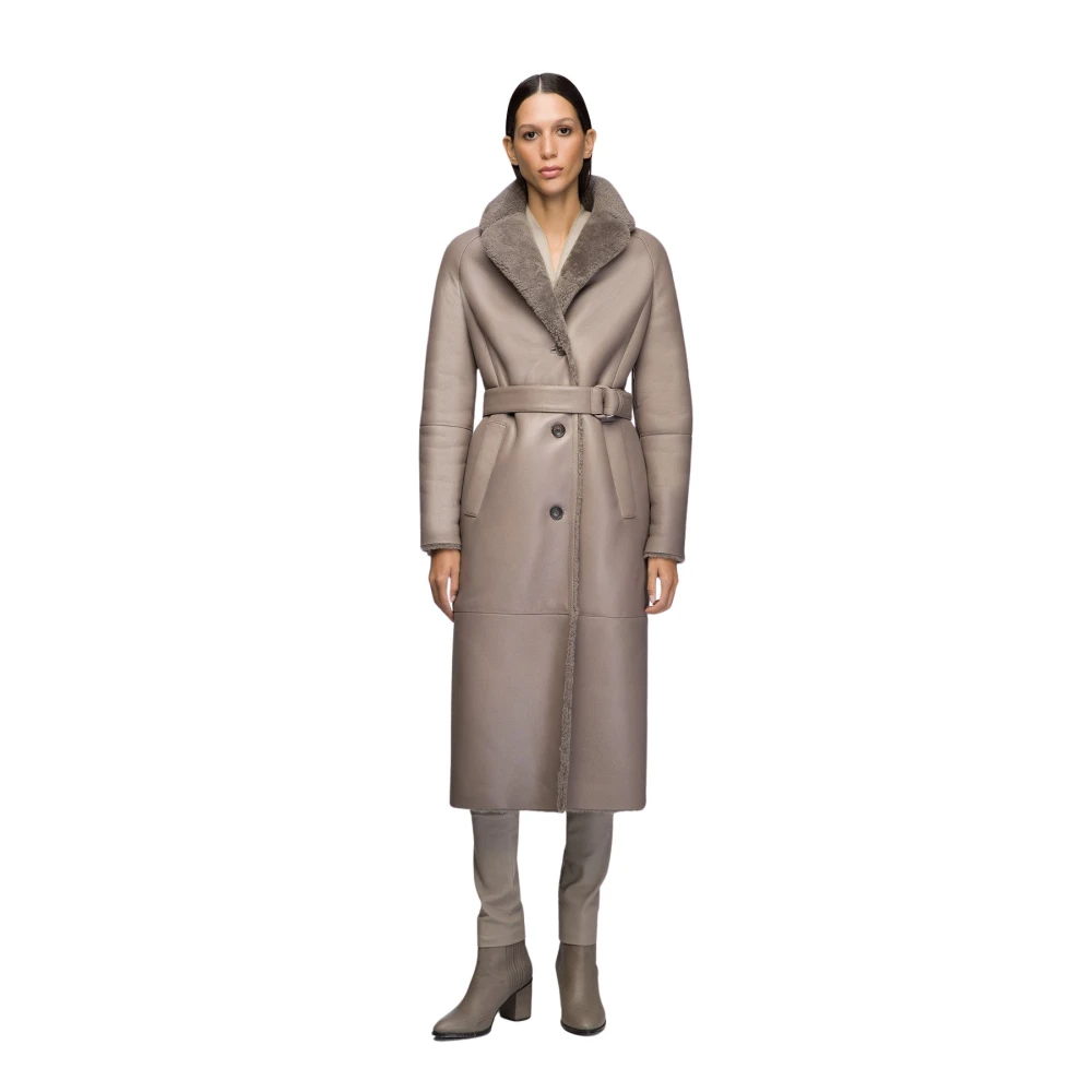 Vespucci by VSP Hailey - Varm Grå Shearling Kappa Gray, Dam