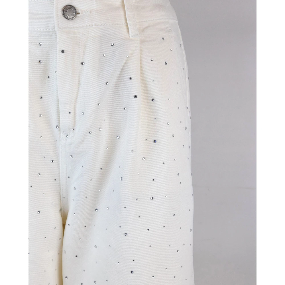 Liu Jo Witte Jeans met Strass Applicatie White Dames