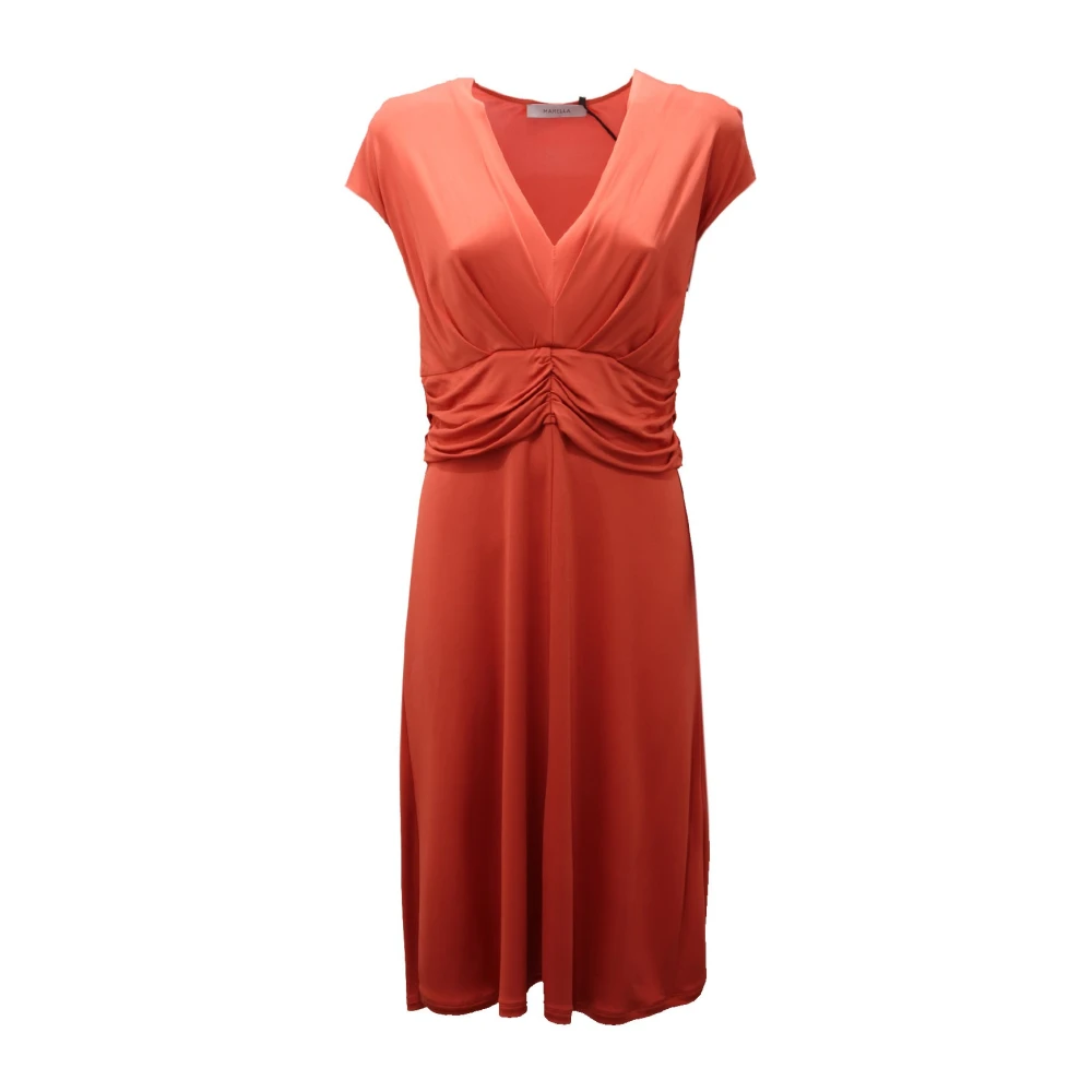Marella Women's Orange Midi Dresses, M, Sofia Dress