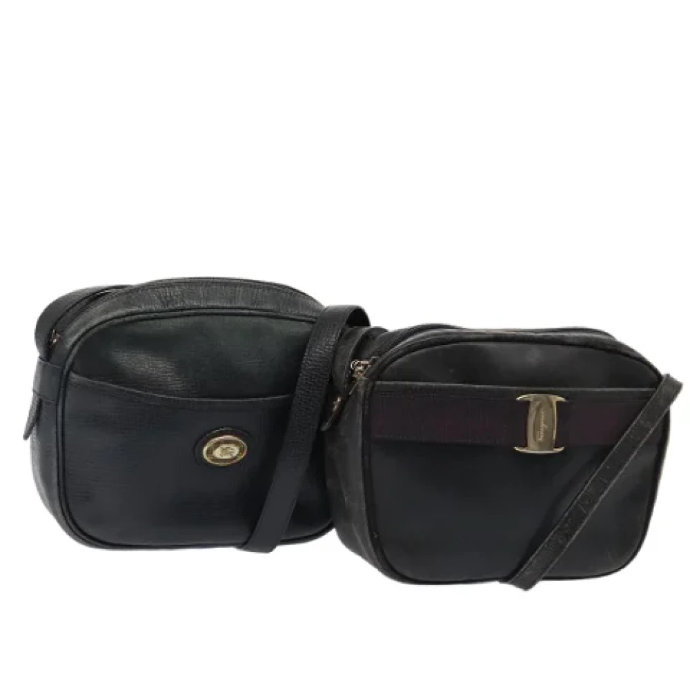 Burberry Vintage Pre-owned Leather shoulder-bags Black Dames
