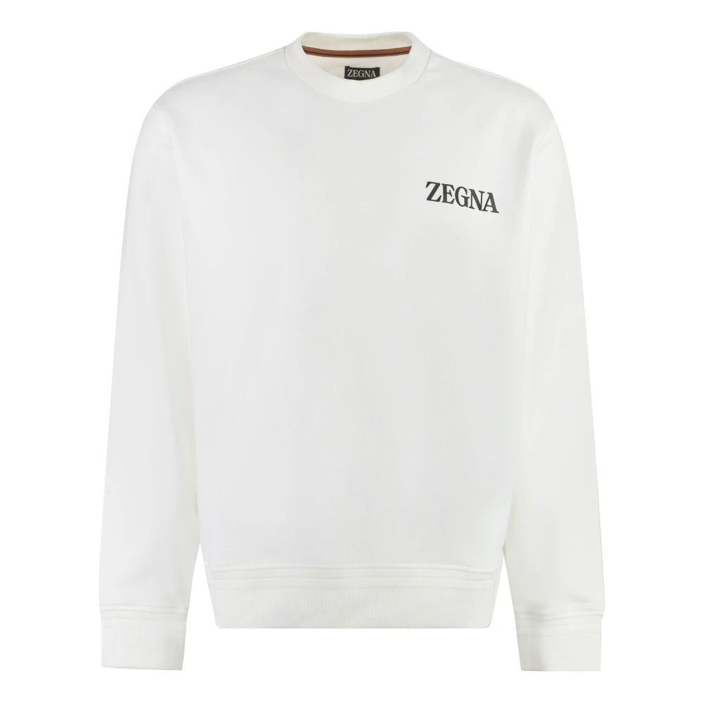 Ermenegildo Zegna Katoenen Crew-Neck Sweatshirt White Heren