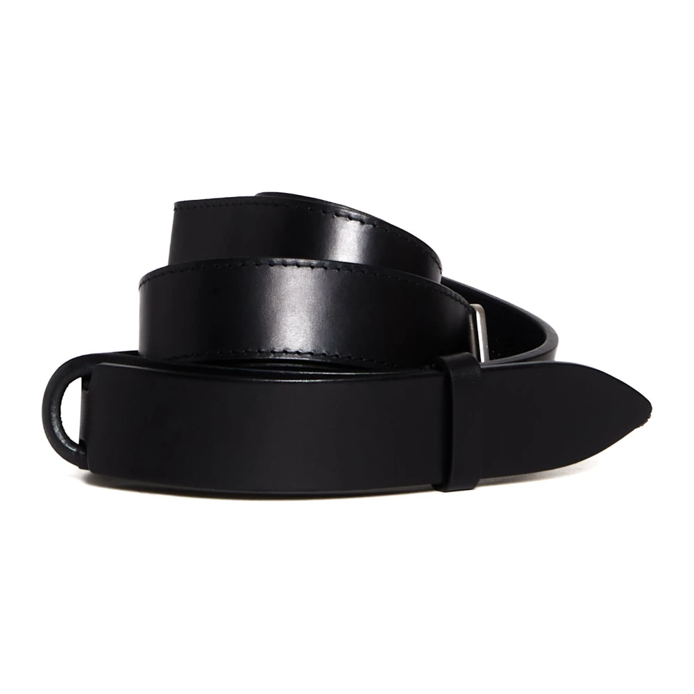 Orciani Zwarte leren riemgesp Black Heren