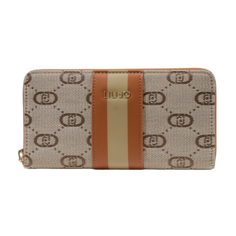 Liu Jo Bedrukte ritsportemonnee lente zomer collectie Beige Dames