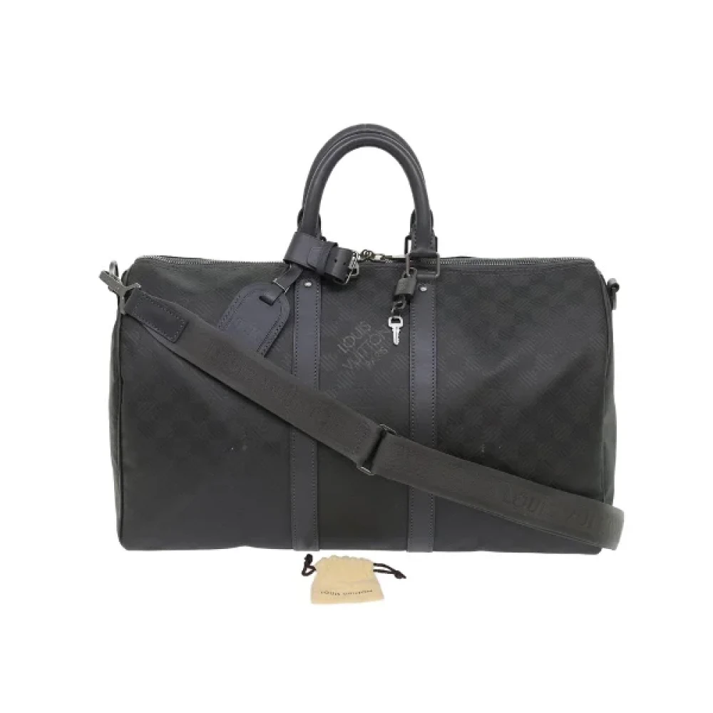 Louis Vuitton Vintage Pre-owned Svart lerret Louis Vuitton Keepall Black, Unisex